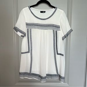 Ampserand | Cream & Navy Short Sleeve Top Small